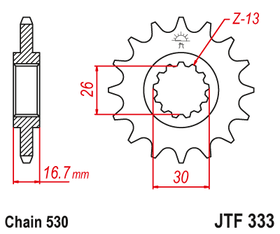 JT Front Sprocket 333.16/SUNF522