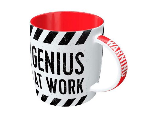 Чаша керамична WARNING GENIUS AT WORK 330 ML