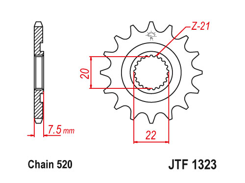 JT Front Sprocket 1323.13 / SUNF312