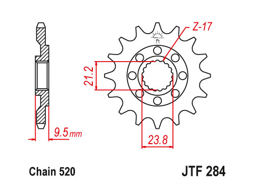 JT Front Sprocket 284.13 / SUNF347