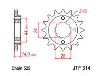 JT Front Sprocket 314.16 / SUNF420