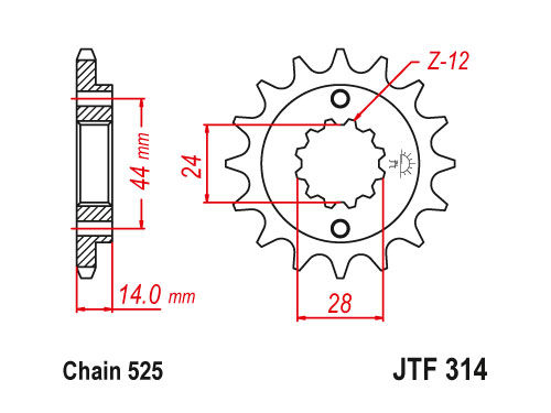 JT Front Sprocket 314.16 / SUNF420