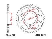 JT Rear Sprocket 1478.42 / SUNR1-3356