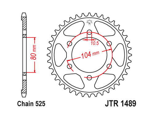 JT Rear Sprocket 1489.39 / SUNR1-4347
