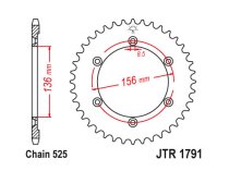 JT Rear Sprocket 1791.41 / SUNR1-4628