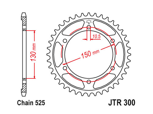 JT Rear Sprocket 300.42 / SUNR1-4598