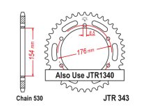 JT Rear Sprocket 343.43 / SUNR1-5695