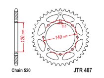 JT Rear Sprocket 487.43 / SUNR1-3532