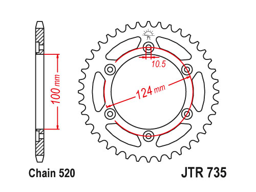 JT Rear Sprocket 735.39 / SUNR1-3435