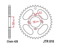 JT Rear sprocket 810.42 / SUNR1-2058