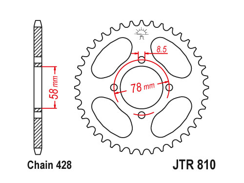 JT Rear sprocket 810.42 / SUNR1-2058