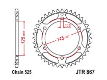 JT Rear Sprocket 867.42 / SUNR1-4544