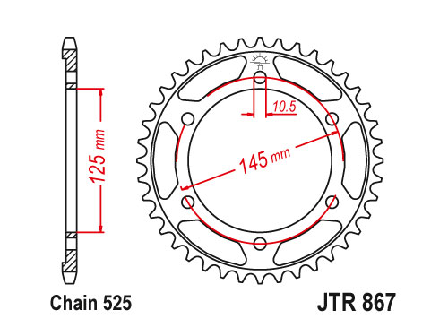 JT Rear Sprocket 867.42 / SUNR1-4544