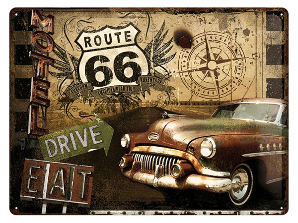 Метална табела ROUTE 66 40 X 30 СМ