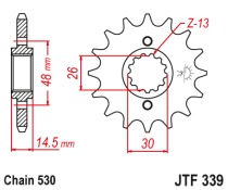 JT Front Sprocket 339.17 / SUNF512