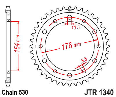 JT Rear Sprocket 1340.43 / SUNR1-5695